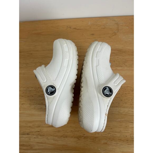 Crocs White Classic Lined Clogs - Slip on Shoes - Size Toddler 6 - Picture 7 of 8